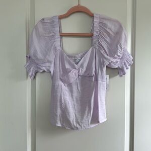 Faux Knot Puff Sleeve Blouse- NWT